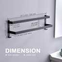 Double Towel Bar Towel Racks for Bathroom, Bath Towel Holders Wall Mount, Stainless Steel Towels Shelves Towel Rail, 2-Tiers (Matte Black, 28 Inches)