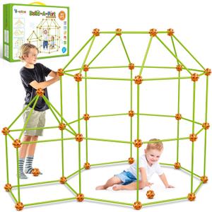 V-Opitos 180 Pack Fort Building Kits for Kids Age 4, 5, 6, 7, 8+ Years Old, Creative Building Toys for DIY Castles, Tunnels, Play Tent, Ideal Christmas, Birthday Gifts for Boys & Girls