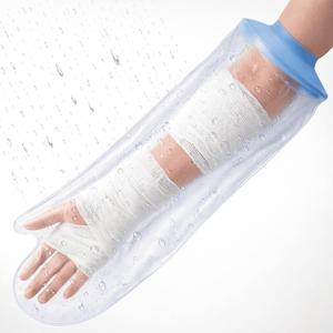 UpGoing Waterproof Cast Covers for Shower Arm, Ringless Silicone Cast Cover Arm Adult for Swimming, Short Arm Cast Protector, Reusable Medical Grade Cast Bag for Bandage Wound Care After Surgery