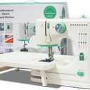 Portable Sewing Machine for Beginners, 16 Built-in Stitches and Reverse Sewing, adjustable sewing speed, small sewing machine with two needle types, foot pedal(with Extension Table)
