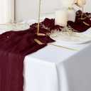 2 Pack Burgundy Cheesecloth Table Runners, 10Ft Gauze Table Runner Rustic Wedding Cheese Cloths Decor for Bridal Baby Shower Birthday Party Rehearsal Dinner Thanksgiving Decorations