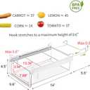vacane Upgraded Refrigerator Drawers Organizer - Pull Out Fridge Bins with Handle, Extra-Long 19.5" Stretchable and Deep Storage