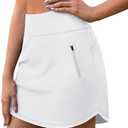 LouKeith Golf Skirts for Women Tennis Skirt with Zipper Pockets High Waisted Running Casual Athletic Skorts Built-in Shorts, Size M