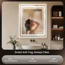 30"x36" LED Bathroom Mirror with Anti-Fog, Backlit & Front Lights, Memory