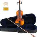 GlARRY GV104 Full Size Violin/Fiddle Complete Kit for Beginners & Students - All-in-One Set Includes Hard Case, Bow, Rosin, Step-by-Step Manual (3/4)