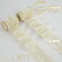 MEEDEE Ivory Velvet Ribbon 2 Inch Frayed Edge Silk Ribbons 2 Rolls 4 Yards Crinkle Crushed Ribbons Ivory Ribbon for Christmas Tree, Gift Wrapping, Holiday Decor, Wedding Favors