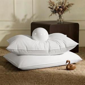 Goose Down King Pillow,100% Cotton Shell for Side Sleepers - 2Pack,20x36
Hotel-level comfort,3-chamber supportive,OEKO-TEX & RDS certified filling