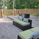 Oslimea Outdoor Cushion Covers Replacement 18x18x2 Waterproof Patio Furniture Cushion Seat Cover 2 Pack Removable Chair Pads Cover for Deep Seat Back Cushion, Sage Green