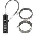 Combination Cable Lock with 3 Interchangeable Steel Braided Cables, Security Cable Lock for Small Bikes, File Cabinets, Luggage, Fence, Refrigerator Door (Black, Size: 904EC-9"/23.6"/47.2")