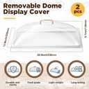 Blulu 2 Pcs 13" x 21" Polycarbonate Clear Dome Display Cover Food Dome Lid