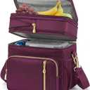 MIYCOO Lunch Bag & Lunch Box for Women Men, Double Deck Leakproof Insulated Soft Large Adult Camping Cooler bag for Work, Beach, Picnic, Travel (Purple, 15L)