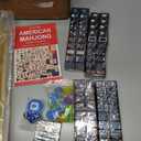 American Mahjong Game Set, 166 Black Tiles (1.2), 4 All-in-One Color Rack/Pushers & Drawstring Bag, Complete Mahjong Set with Black Carrying Bag and Mahjong Tiles Set Accessories
