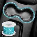 Self Adhesive Rhinestone Strips,Rhinestone Car Accessories,Interior Automotive Decals,Diamond Auto Accessories for Women,Suitable for Car Dashboards,Cup Holders,Mirrors and so on (Lake Blue)