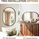 Bathroom Vanity Mirror for Over Sink, 20"x30" Black Oval Large Wall Mirror