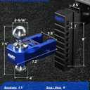 Orion Motor Tech Adjustable Trailer Hitch, Fits 2.5 in Receiver 8 in Drop & Rise Hitch, 8000-18500 GTW, Heavy Duty Aluminum Tow Hitch with Three Anti-Theft Locking Hitch Pins Class 5 Hitch Ball Mount