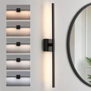 Black Bathroom Vanity Light 30 Inch 360 Rotatable 18W Dimmable 5CCT LED Black Bathroom Light Fixture Over Mirror Modern Vanity Lights for Bathroom Mirror Bedroom Wall Sconce Lighting