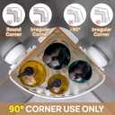 LEVERLOC Corner Shower Caddy Suction Cup, shower shelves suction cup, 2 Pack Basket Powerful Bathroom, Waterproof & Oil-proof Organizer for Kitchen, No-Drilling Removable