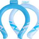 2PCS Neck Cooling Tube, Reusable Neck Ice Ring Wearable Body Cooler for Hot Weather Hands Free Cold Pack for Outdoor Sports, Workers, Relief for Hot Flashes (Blue and White)