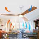 Ceiling Fans with Lights, 60 Inch Ceiling Fan with Remote/APP Control,3CCT Dimmable Light,Noiseless Reversible DC Motor,3 Solid Wood Blades,Indoor/Outdoor Ceiling Fans for Bedroom,Farmhouse,Patio
