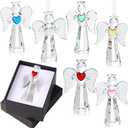 CroBlissful 6 Pcs Crystal Angel Figurine Mother's Day Birthday Gifts Glass Guardian Angel Ornaments Home Decor for Mom Women Men Christian Blessing(Adorable)