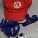 ANCOSJOY Bros Mary & Luigi Hat Costume Mustaches Gloves Buttons for Halloween Costume Cosplay