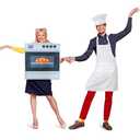 HooLing 2Pcs Couples Halloween Costumes for Adults Couples Outfits Costume Apparel Accessories for Halloween Cosplay Dress up(Oven)