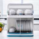 Kitchen Dish Drying Rack Plastic Dustproof Drain Storage Box Basket Cutlery Holder Utensil Organizer
