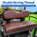 NOKINS 4PCS Golf Cart Seat Covers Kit, Front and Rear Seat Covers Fits YAMAHA/G29/Drive2 Standard Seat Cushion, Yamaha Vinyl Diamond Replacement Seat Covers, No Stapler(Brown Brown 8438)