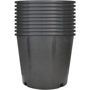 10pcs Short 3 Gallon Pots for Plants, Sturdy Plastic Planter Pots with Drainage Holes, Large Plastic Planters, Garden Planter Pots for Seedlings, Succulents