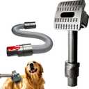 3 x Pet Groom Tool Parts Replacement for Dyson V11 V8 V7 V10 V15 Brush Vacuum Cleaners,Animal dog grooming Attachment Brush with Flexible Extension Hose + Trigger Lock,cleaning Accessories