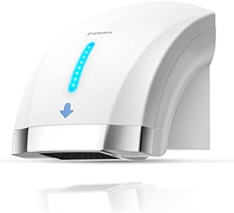 modunful Hand Dryers for Bathrooms Commercial, Electric Hand Dryer Touchless, Extra Quiet Low Noise(40db), Wall Mounted Type(1600) White