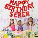 TONIFUL 65 Pcs 16 Inch Red Happy Birthday Balloons and 2 Sets A-Z Foil Letters Balloons DIY Personalized Phrase Banner for Birthday Celebration Halloween Thanksgiving Christmas Party Decorations