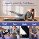 Thigh Trainer, 360Adjustable Pelvic Floor Muscle Trainer with LED Display, Inner Thigh Exerciser with 20LB Resistance Band for Women, Home Fitness Equipment for Hip, Leg, Arm, Blue