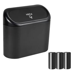 2 Packs Mini Car Trash Can Bin with Lid and 150pcs Trash Bags,Car Trash Can Bin,Car Garbage Trash Can Storage for Front Back Seat Accessories (2) (1)