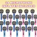 Inflatable Microphones, 24 Piece Set, Pretend Play Microphone Inflates, Durable Water Pool Toys in Assorted Colors, Fun Birthday Party Favors for Kids