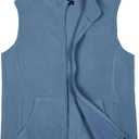 Argstar Men's Fleece Vest with Zipper Pockets, Full-Zip Casual Lightweight Sleeveless Outerwear Gilet Greylish Blue M