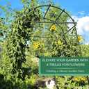 Garden Arch Trellis 7FT Extra Tall Polyethylene-Coated Stainless Steel Garden Trellis for Climbing Plants Outdoor Garden Trellis Arch for Cucumber Trellis | Gardening Trellis with Clips (Black)