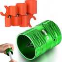 Dreyoo 1/4'' - 1'' Depth Gauge and Pipe Deburring Tool Kit, 1/4'' to 1-5/8'' Inner Outer Reamer Pipe Tubing Chamfer Tool for Copper, PEX, PVC, CPVC, Brass, Aluminum Inner/Outer Tubing Deburring