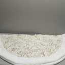 Xmas Tree Skirt 121cm Plush with Golden Embroidered Floral Pattern Christmas Tree Apron Mat Decorative Carpet for Holiday Home Décor