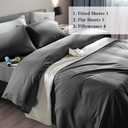 SONORO KATE Bed Sheet Set Super Soft Microfiber 1800 Thread Count Luxury Egyptian Sheets Fit 18-24 Inch Deep Pocket Mattress Wrinkle-6 Piece (Dark Grey, King)