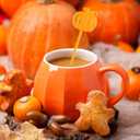 2 x 30 Pcs Halloween Pumpkin Swizzle Sticks Glitter Coffee Drink Stirrers for Fall Thanksgiving Hot Cocoa Bar Supplies Bar Decoration Reusable Cocktails MixersPumpkin