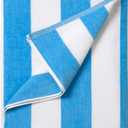 LULUHOME Large Oversized Beach Towel - Big Cotton 36 x 70 Inch Striped Pool Towel, Large Cabana Soft Swimming Towel for Adult Men Women,Blue