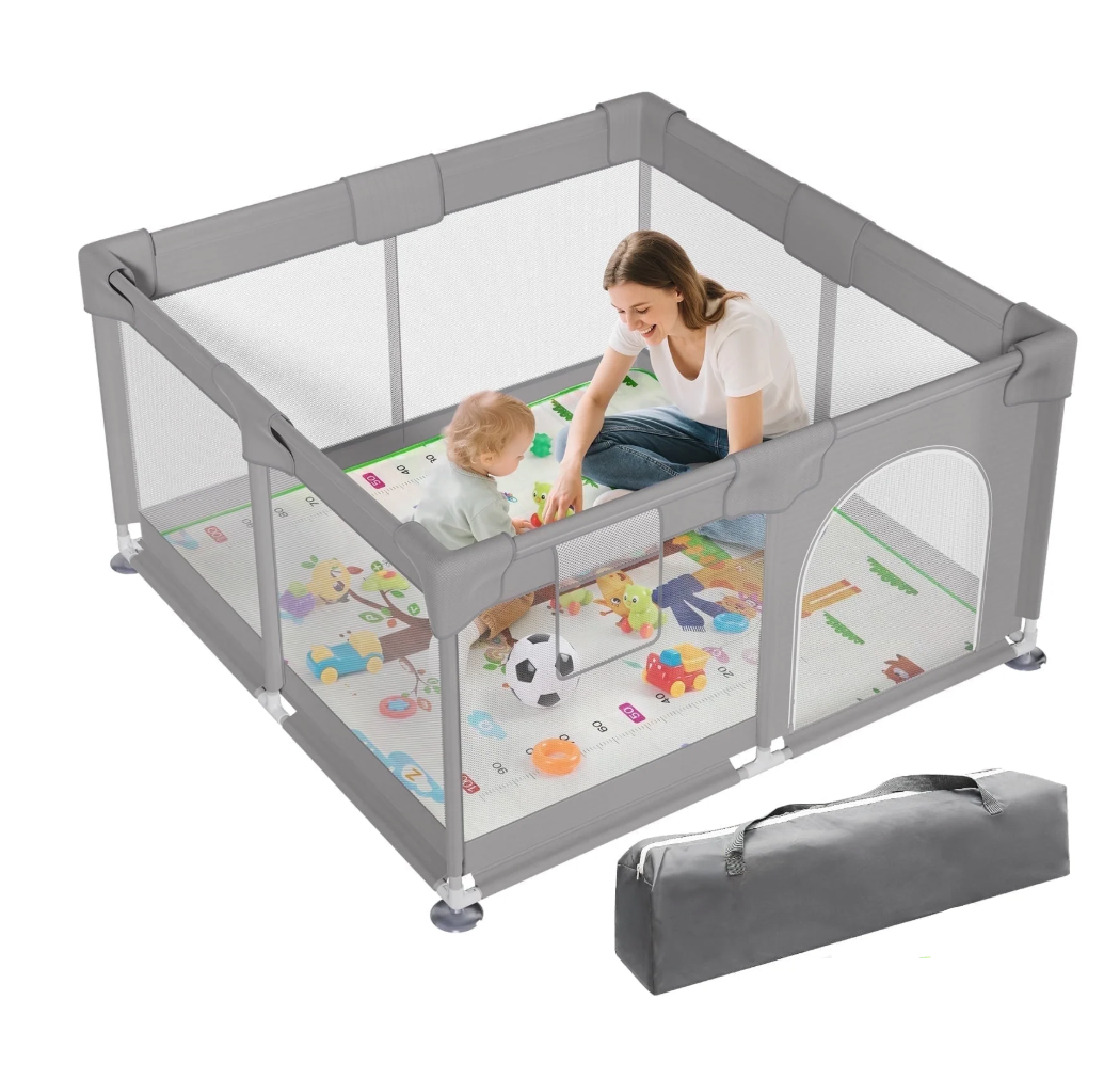 Baby Playpen Play Pens for Babies and Toddlers Baby Fence Baby Play Yards for Indoor & Outdoor with Breathable Mesh Anti-Fall Playpen