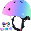 Adjustable Color Gradient Toddler Kids Bike Helmet for 3-5-8-14+Ages Girls Boys.Skateboard Bicycle Toddler Helmet 2-4 Years for Multi-Sports Cycling Scooter Inline Roller Skates Rollerblading (Medium)