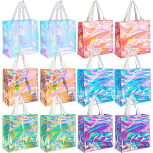 12 Pcs Bulk Stadium Approved Clear Tote Bags 12 x 12 x 6 Inch Large Clear Plastic Tote Bag with Handles for Work Sports (Bright Color)