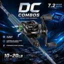 Sougayilang DC Baitcaster Combo 2-Piece Rod – Digital Anti-Backlash, 6FT