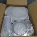 Goodluck 350 Piece Dark Blue Plastic Dinnerware Set for Party, Clear Disposable Plates for 50 Guests, Includes 100Plates, 50 Pre Rolled Napkins with Cutlery Set, 50 Cups, for Graduation, Birthday