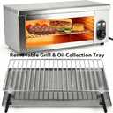 2000W Salamander Broiler, Electric Steak Broiler, Raclette Grill Cheese Melter Grill with Removable Plates, Stainless Steel Food Heater for Home Commercial, Wall Mount or Countertop, 50-300
