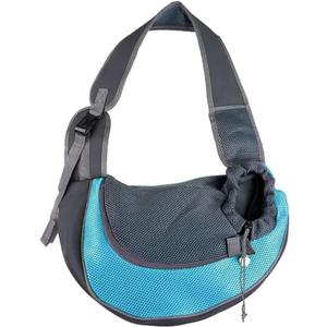 Pet Cat Dog Carrier Backpack Travel Tote Shoulder Bags Mesh Sling Carry Pack Pet Carrying Supplies Crossbody Shoulder Bag(Blue)