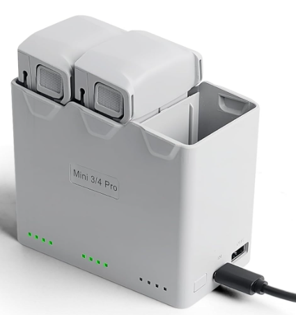 Triple Battery Charger for DJI Mini 5 Pro/ 4 Pro/ 3 Pro/Mini 3, Portable Two-Way Charging Hub Equipped with a USB-A Output Port, Charging Power Up to 36W, Charge Three Batteries in Sequence